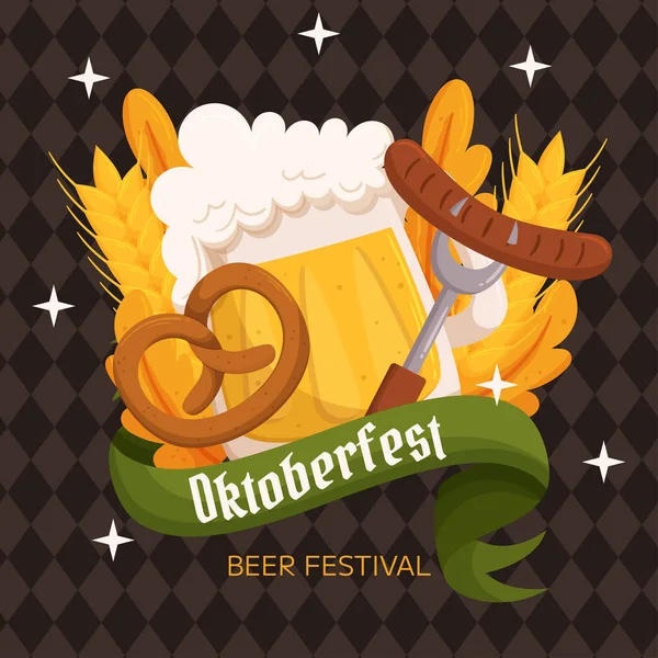 Oktoberfest Festival Cerveja Alemão Quadrado Modelo Post Mídia Social Design —  Vetores de Stock
