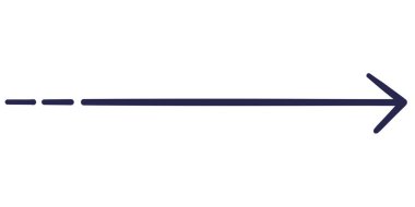 Düz Uzun Ok. Black Roughen Long Pointer Vektör İzole İllüstrasyon. Vektör el çizimi çizim biçimi