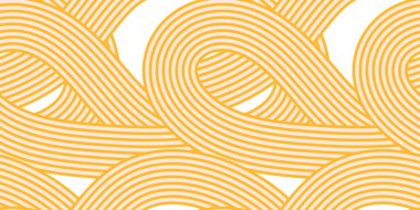 Erişte ramen asyan dikişsiz desen. Kalın sarı dalga çizgileriyle tekrarlanan arka plan. İtalyan makarna dokusu