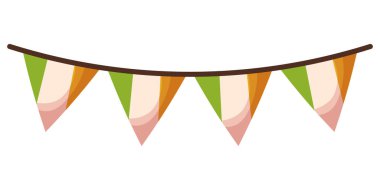 İrlanda bayrak renkleriyle Aziz Patrick Günü çelengi - yeşil, beyaz ve turuncu