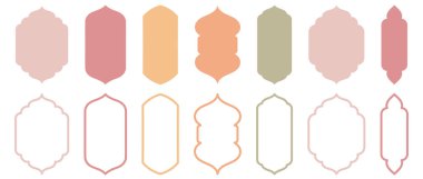 Geleneksel İslami pencere tasarımları. Cami Müslüman çerçevelerinin hem silueti hem de ana hatlarıyla toplanması.