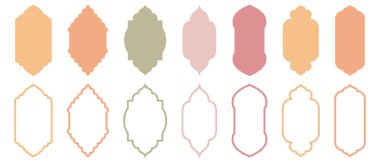 İslami geleneksel pencereler derlemeyi şekillendirir. Cami Müslüman çerçeveleri siluet ve ana hatlarıyla tasvir edilmiştir..