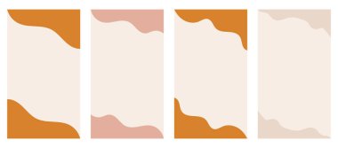 Dikey hikayelerde, tanıtım sitelerinde başlıklar ve dipnotlar için farklı şekiller. Süslü sınır ayırıcı düz vektör biçiminde yaratıcı tasarımı geliştiriyor. Doğal Boho esinlenilmiş renkler.