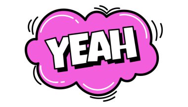 Çizgi roman balonu. - Kelimesi kelimesine konuşma baloncukları gibi. Açık renkli ve siyah hatlı pop sanat ifadesi.