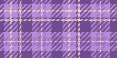 Mor ve lavanta tonları ve soluk sarı röfleli kusursuz tartan deseni. Ekose tasarım, klasik ve zarif bir tekstil yaratmak için kesişen çizgiler ve kareler içerir.