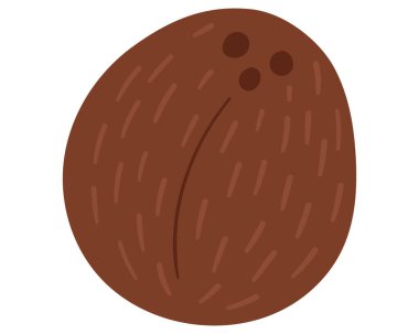 Çizgi filmdeki meyveli hindistan cevizi basit bir şekilde çizilmiş. Düzenlenebilir değişken rengi