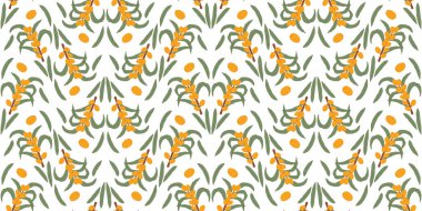 Deniz dikenli dallar ve böğürtlenlerden oluşan kusursuz desen, sağlık, gıda veya doğa temalı projeler için idealdir.