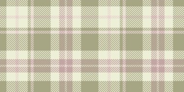 Dilsiz bej, açık pembe ve zeytin yeşiliyle kusursuz bir desen. Geleneksel tartan görünüşü için kesişen çizgiler ve kareler var..