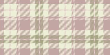 Klasik ekose desenli bej, açık pembe ve zeytin yeşili ile kesişen çizgiler, kusursuz bir tartan deseni oluşturuyor..