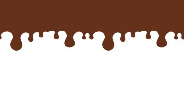 Kusursuz Çikolata Drip Sınır Tasarımı Yaratıcı Gıda Temaları veya Şablonları için Minimalist Kahverengi ve Beyaz Arkaplan