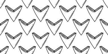 Modern Arkaplan, Navigasyon Temaları ve Yaratıcı Minimalist Tasarımlar için Doodle Tarzı 'nda Kusursuz Siyah ve Beyaz Sembol Oku Deseni