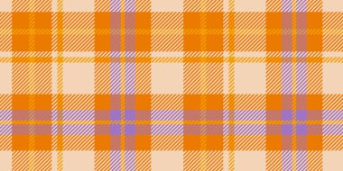 Kusursuz turuncu, bej ve çapraz çizgili mor desenli. Arkaplan ve yazdırma için Geometrik tekstil tasarımı.