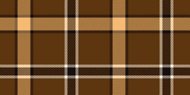 Klasik Tekstil ve Kırsal Dekoratif Tasarımında Siyah ve Krem Aksanlı Kusursuz Kahverengi ve Ekoseli Desen