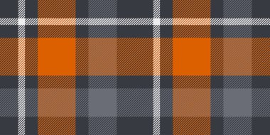 Gri, Turuncu ve Beyaz Kalın Kareli Kalıplar - Modern Geometrik Tekstil Tasarımı