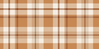 Kusursuz kahverengi, bej ve çapraz çizgili çizgili ekose desenli. Arkaplan ve yazdırma için Geometrik tekstil tasarımı.