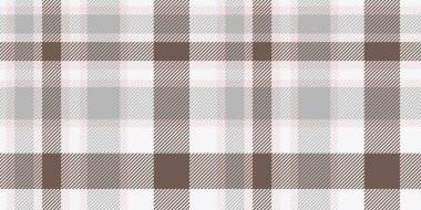 Klasik Geometrik Tasarımda İnce Beyaz Aksanlı Kusursuz Gri ve Kahverengi Tartan Kalıpları