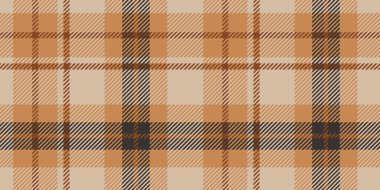 Kalın Geometrik Tasarımda Siyah Aksanlı Kusursuz Turuncu ve Bej Tartan Kalıpları