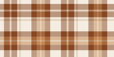 Sıcak bej ve kahverengi ekose desenli ve damalı.