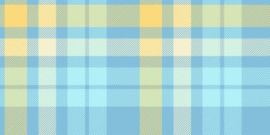 Zarif dokuma dokusuyla ferahlatıcı mavi ve sarı renkler içeren kusursuz bir ekose deseni. Tekstil tasarımları, dijital arka planlar veya yaratıcı moda projeleri için ideal.
