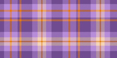 Kusursuz mor ve turuncu ekose desenli kalın çapraz aksanlı, tekstil, moda ve modern tasarım projeleri için ideal..