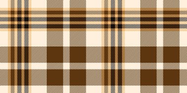 Kusursuz kahverengi, bej ve koyu köşeli çizgileri olan siyah ekose desenli. Kumaş, duvar kağıdı veya dijital arkaplan için geometrik kareli tasarım. Tekrarlanabilir tekstil dokusu