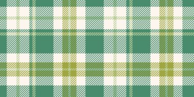 Geleneksel bir tartan deseni, zengin yeşil ve beyaz tonlarıyla çaprazlanmış geometrik dizaynda ince sarı renklerle vurgulanarak, tekstil ve dekor için uygun taze ve klasik bir görünüm yaratır..