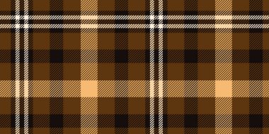 Klasik Kahverengi ve Siyah Ekose desenli, Krem Aksanlı Kusursuz Tartan Damalı Tasarım Sonbahar Tekstili, Moda, Ev Dekorasyonu ve Duvar Kağıdı