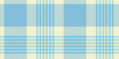 Kusursuz mavi ve sarı ekose desenli çapraz çizgili. Kumaş, duvar kağıdı veya dijital arkaplan için geometrik kareli tasarım. Tekrarlanabilir tekstil dokusu