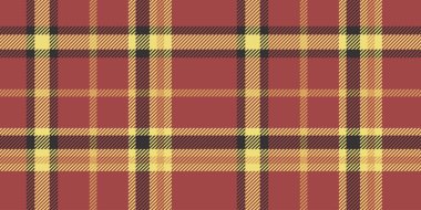 Kusursuz kırmızı, sarı ve siyah ekose desenli, çapraz çizgili. Kumaş, duvar kağıdı veya dijital arkaplan için geometrik kareli tasarım. Tekrarlanabilir tekstil dokusu