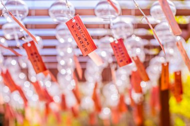 El yapımı Cam Rüzgar Çanı Kolyesi Japon Duvarı Asma Bahçesi El Sanatları Aksesuarları