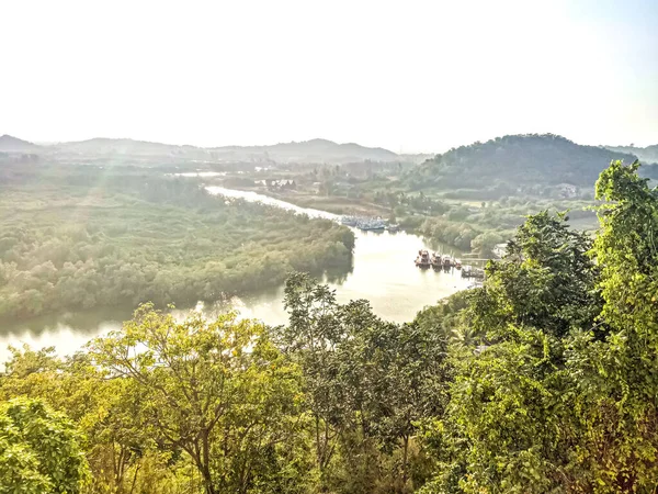 Панорама Звивистої Кривої Річки Таїланді — стокове фото