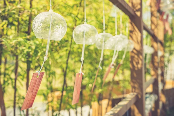 Handblåst Glas Vind Chime Hängande Japanska Vägg Hängande Trädgård Hem — Stockfoto