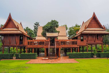 old fashioned Thai traditional houses in Ayutthaya Thailand