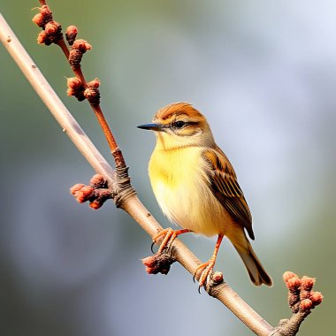 The Graceful Zitting Cisticola Bird Resting on a Branch clipart
