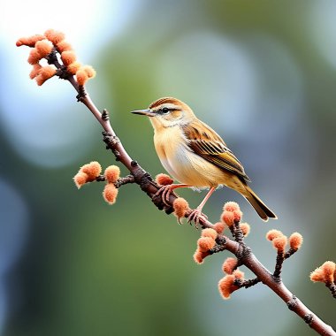 The Zitting Cisticola Bird Perched on a Branch clipart