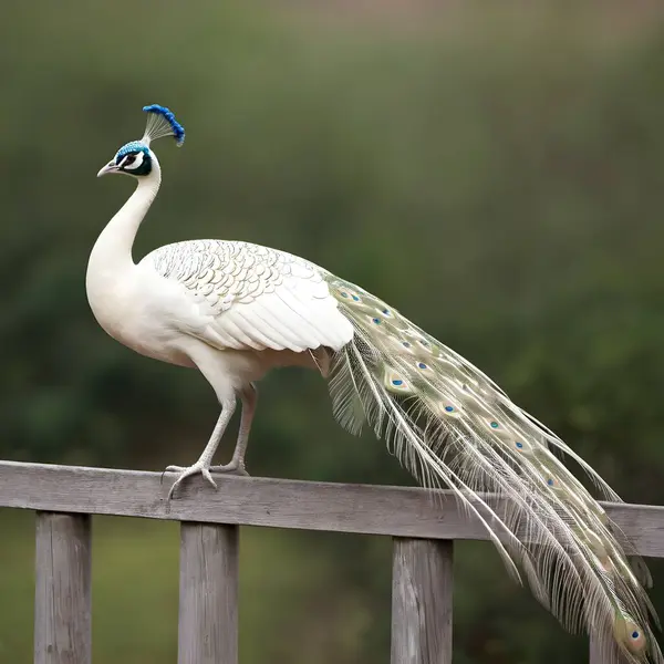 stock image Minimalist Majesty: White Peacock in Warm, Bright Tone