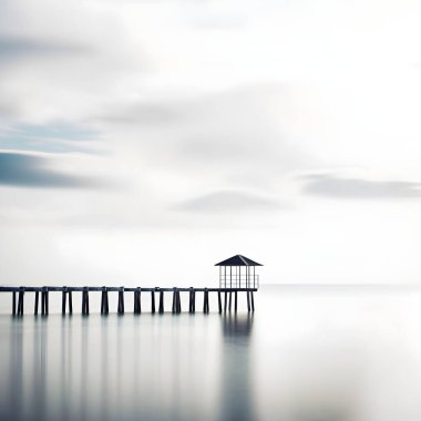 Minimalist Deniz Burnu: Jetty Huzurlu Okyanusa Uzanıyor