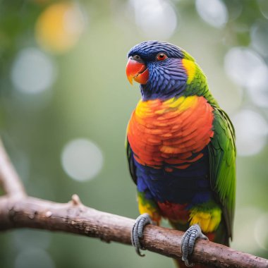Doğanın Paleti: Avustralya Gökkuşağı Lorikeet 'inin Yumuşak Tonlu Fotoğrafı