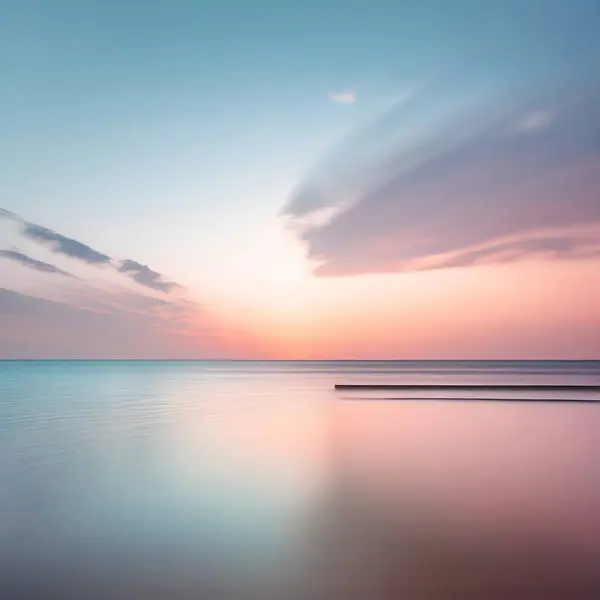 stock image Soft Tones and Tranquility: Sunset Beach Photography