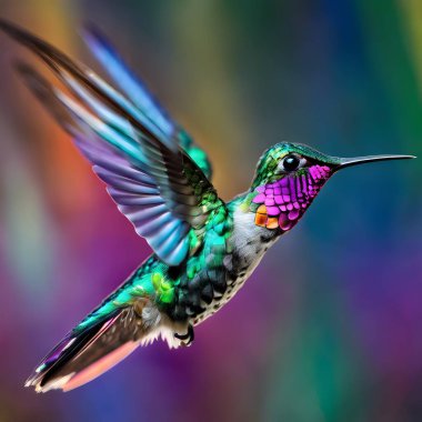 Wings of Color A Hummingbirds Vibrant Display clipart