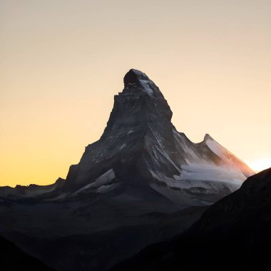 İsviçre Simgesi Matterhorn Alacakaranlıkta Parlıyor