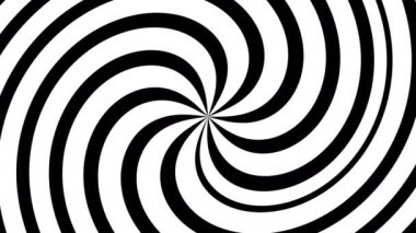 Monokromatik Dönen Sarmal Kusursuz Döngü. Siyah ve beyaz hipnoz spiral animasyon arka planı. Yüksek kalite 4k görüntü