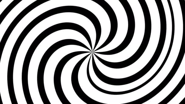 Монохроматический Вращающийся Спиральный Бесшовный Круг Черно Белый Гипноз Спиральный Анимированный — стоковое видео