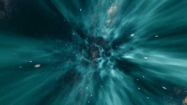Zaman Eğrisi Solucan Deliğinde Ilerliyor Uzay Samanyolu Galaksisi Ndeki Yıldız — Stok video
