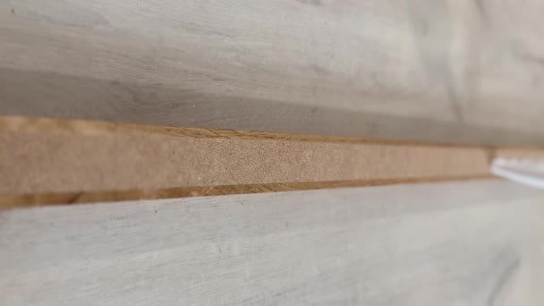 Many Factors Consider Deciding Best Way Glue Wood Panels Wall — Stock Video