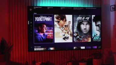 Sofia, Bulgaria-12 01 2023: hbo max on a big TV at modern designed home. High quality 4k footage