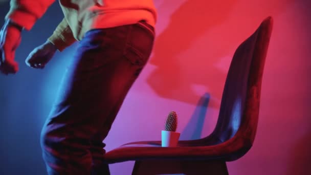 Discomfort Painful Haemorrhoids Studio Shots Sitting Chair Cactus High Quality — 图库视频影像