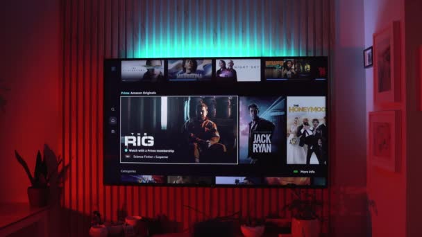 Sofia Bulgaria 2023 Demand Streaming Platform Netflix Big Modern Home — Stockvideo