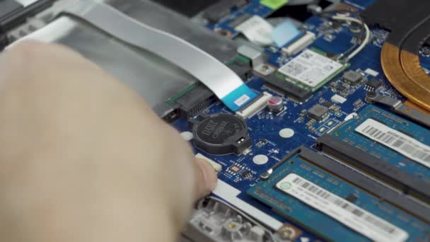 Laptop Repairing Parts Change Close Shot High Quality Footage — Stock Video