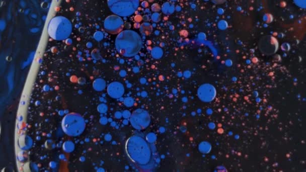 Blue Orange Black Abstract Art Drops High Quality Footage — ストック動画